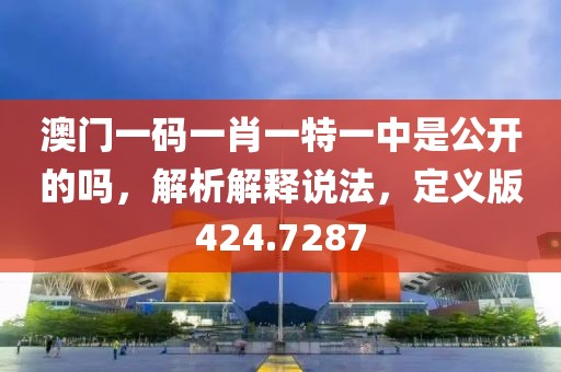澳门一码一肖一特一中是公开的吗，解析解释说法，定义版424.7287
