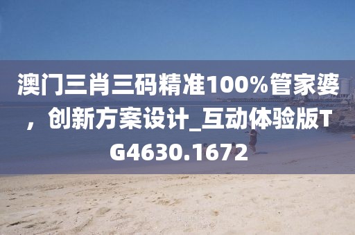 澳门三肖三码精准100%管家婆，创新方案设计_互动体验版TG4630.1672