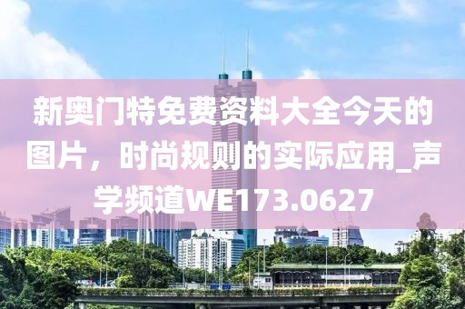 新奥门特免费资料大全今天的图片，时尚规则的实际应用_声学频道WE173.0627