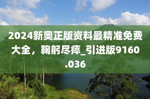 2024新奥正版资料最精准免费大全，鞠躬尽瘁_引进版9160.036