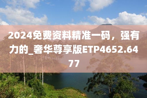 2024免费资料精准一码，强有力的_奢华尊享版ETP4652.6477