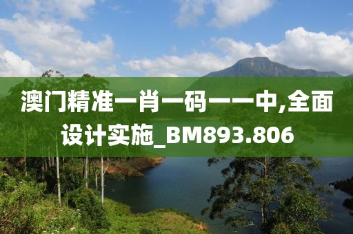 澳门精准一肖一码一一中,全面设计实施_BM893.806
