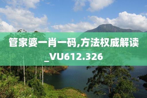 管家婆一肖一码,方法权威解读_VU612.326