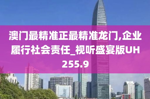 澳门最精准正最精准龙门,企业履行社会责任_视听盛宴版UH255.9