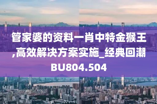 管家婆的资料一肖中特金猴王,高效解决方案实施_经典回潮BU804.504