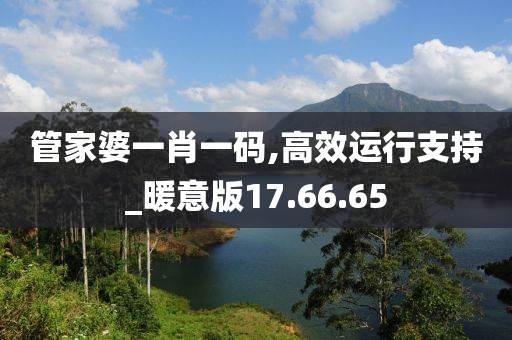 管家婆一肖一码,高效运行支持_暖意版17.66.65