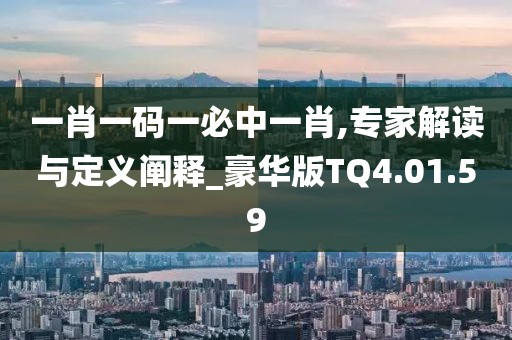 一肖一码一必中一肖,专家解读与定义阐释_豪华版TQ4.01.59