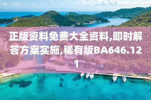 正版资料免费大全资料,即时解答方案实施,稀有版BA646.121