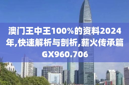 澳门王中王100%的资料2024年,快速解析与剖析,薪火传承篇GX960.706
