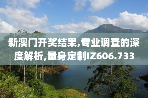 新澳门开奖结果,专业调查的深度解析,量身定制IZ606.733