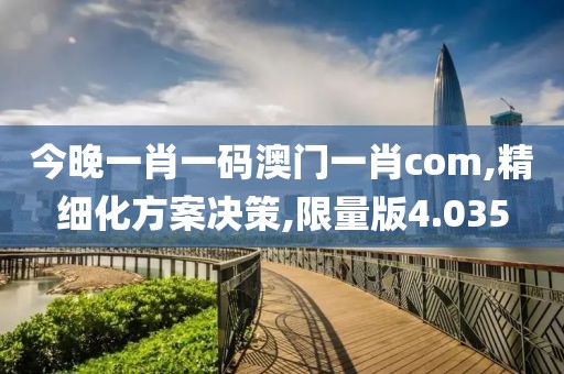 今晚一肖一码澳门一肖com,精细化方案决策,限量版4.035