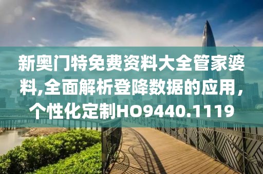 新奥门特免费资料大全管家婆料,全面解析登降数据的应用，个性化定制HO9440.1119