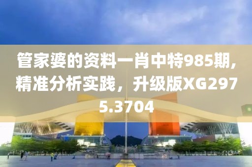 管家婆的资料一肖中特985期,精准分析实践，升级版XG2975.3704