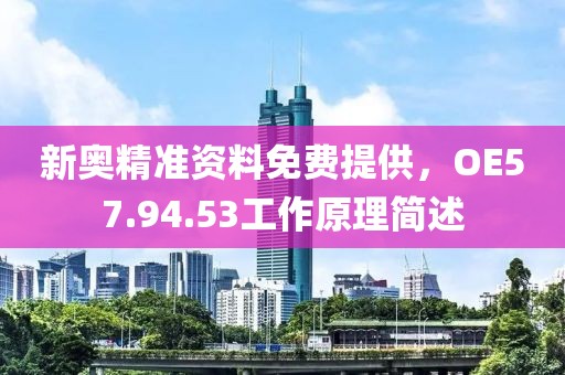 新奥精准资料免费提供，OE57.94.53工作原理简述