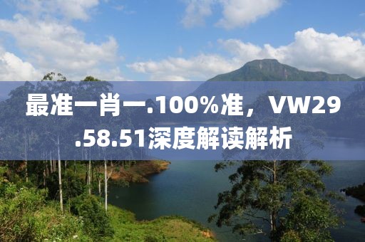 最准一肖一.100%准，VW29.58.51深度解读解析