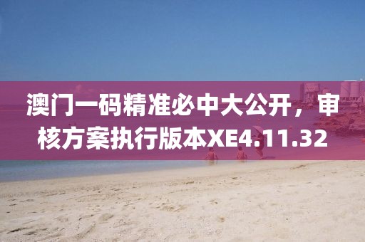 澳门一码精准必中大公开，审核方案执行版本XE4.11.32