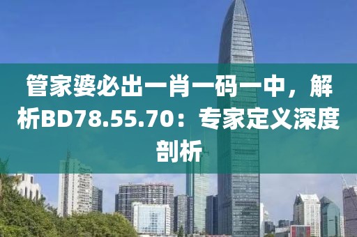 管家婆必出一肖一码一中，解析BD78.55.70：专家定义深度剖析