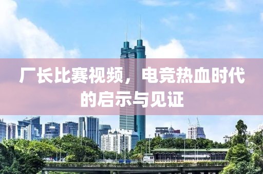 厂长比赛视频，电竞热血时代的启示与见证