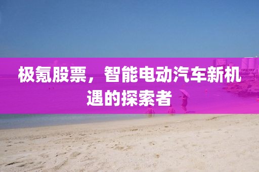 极氪股票，智能电动汽车新机遇的探索者