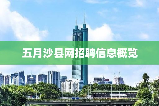 五月沙县网招聘信息概览