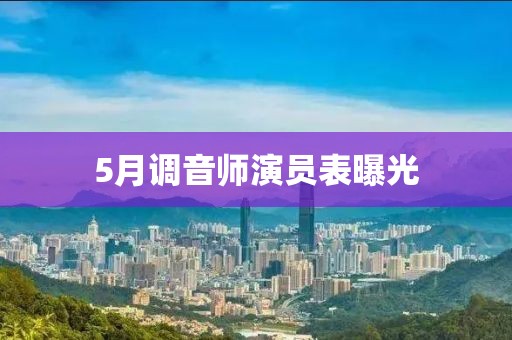5月调音师演员表曝光